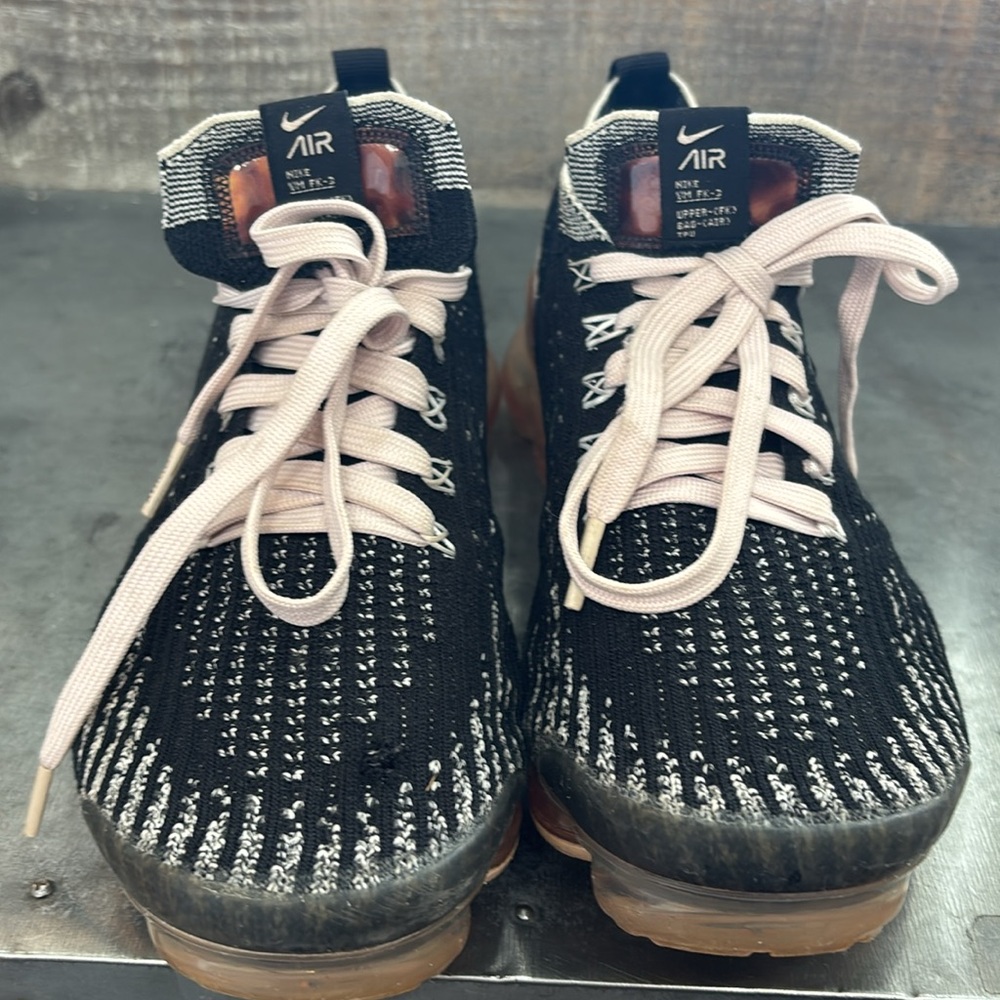 Nike Vapor Max Black and Pink Sneakers with Knit Upper size 8.5